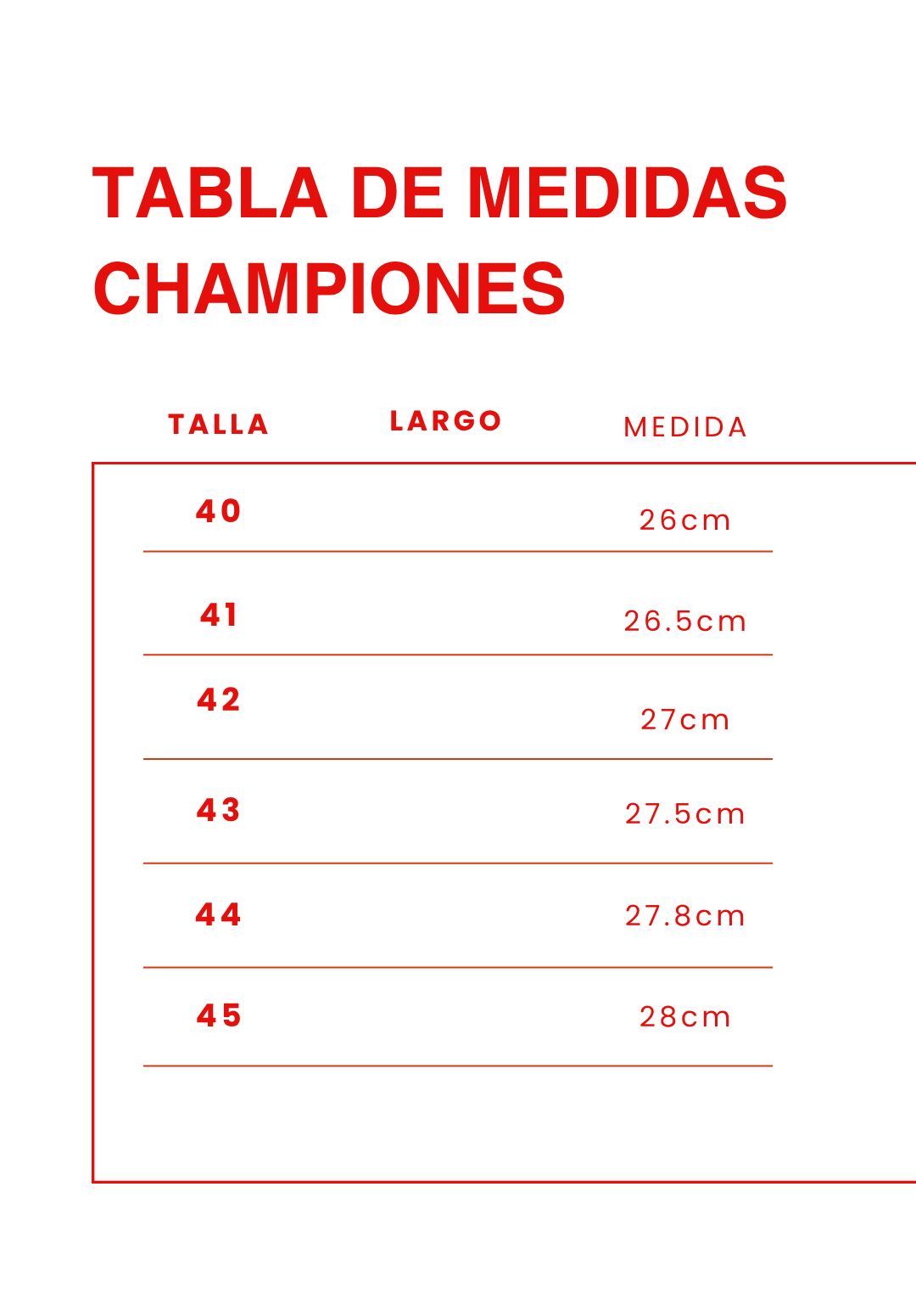 Guía de talles