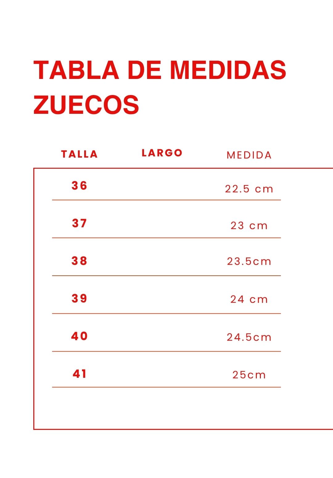 Guía de talles