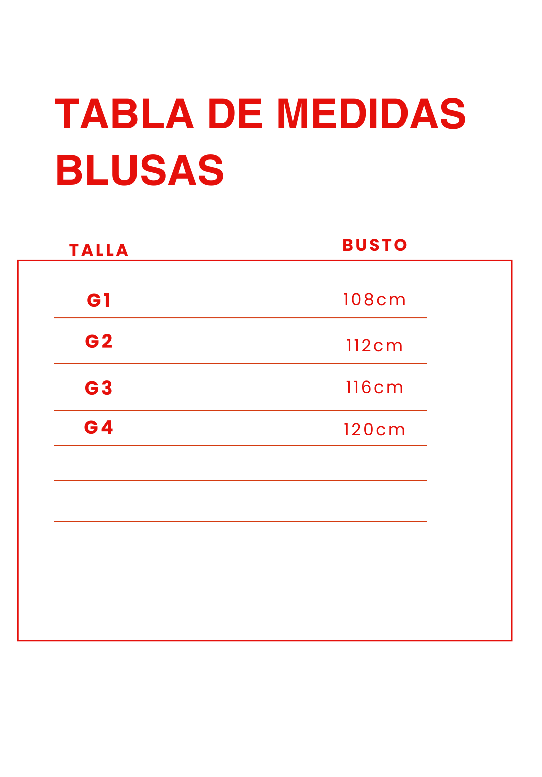 Guía de talles